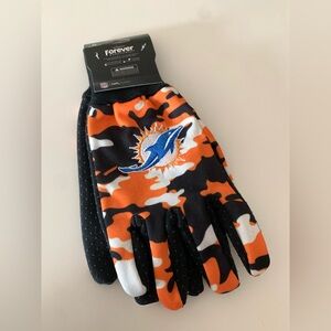 Miami Dolphins Gloves Utility Orange Black White Camo NEW